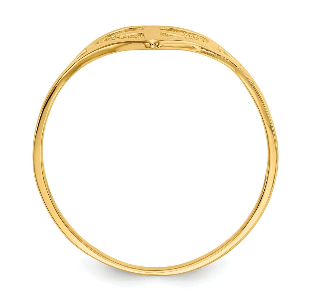 Lovely Rita's Ring 14kt yellow gold ladies heart with cross ring