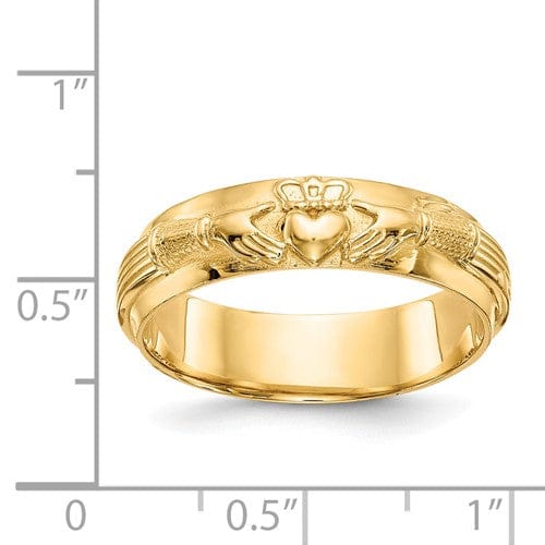 Lovely Rita's Ring 14kt yellow gold mens claddagh band ring