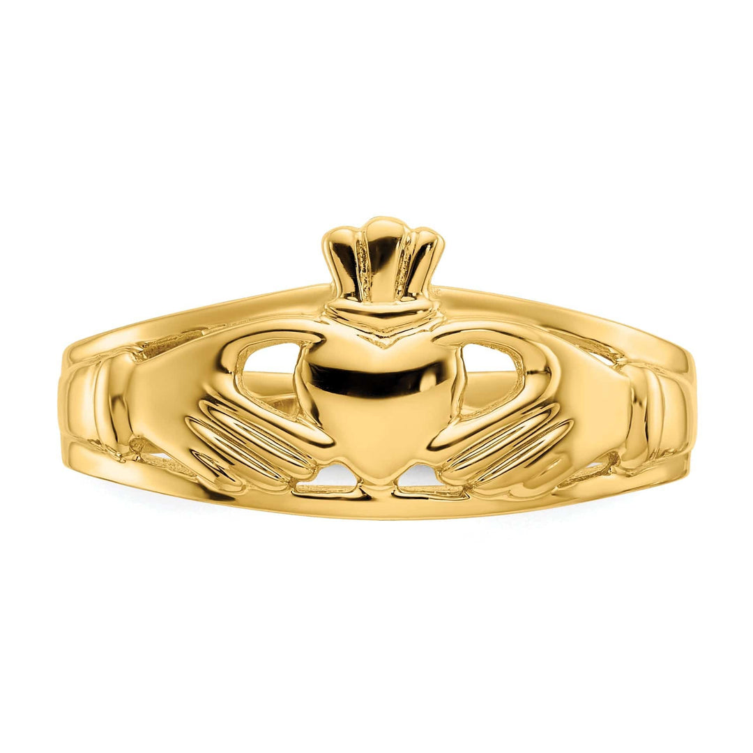 Lovely Rita's Ring 14kt yellow gold polished ladies claddagh ring