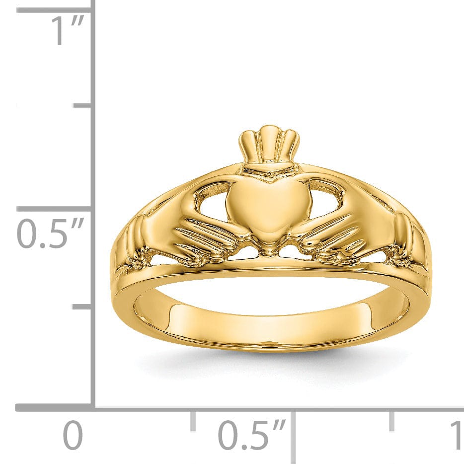 Lovely Rita's Ring 14kt yellow gold polished ladies claddagh ring