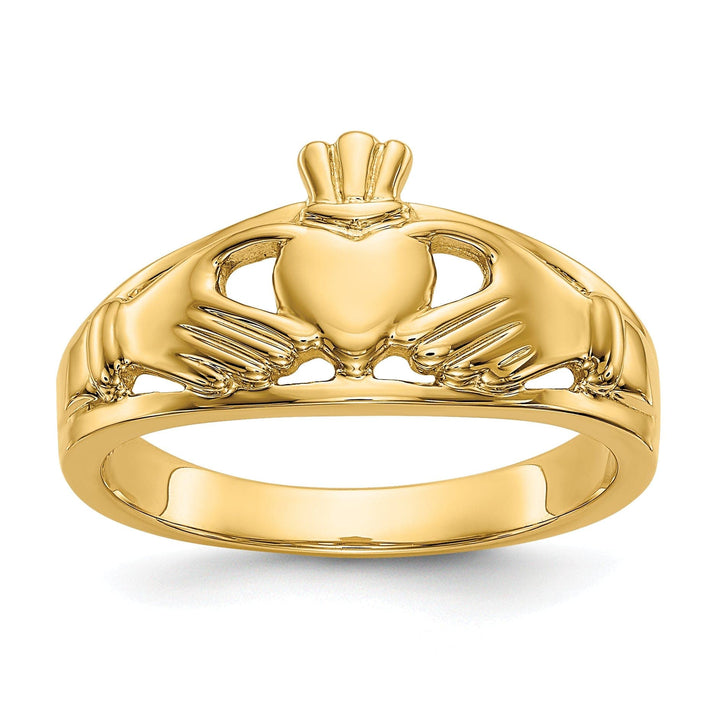 Lovely Rita's Ring 14kt yellow gold polished ladies claddagh ring