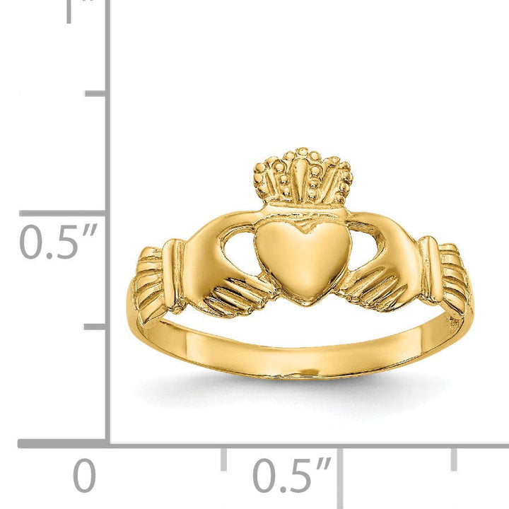 Lovely Rita's Ring 14kt Yellow Gold polished ladies claddagh ring