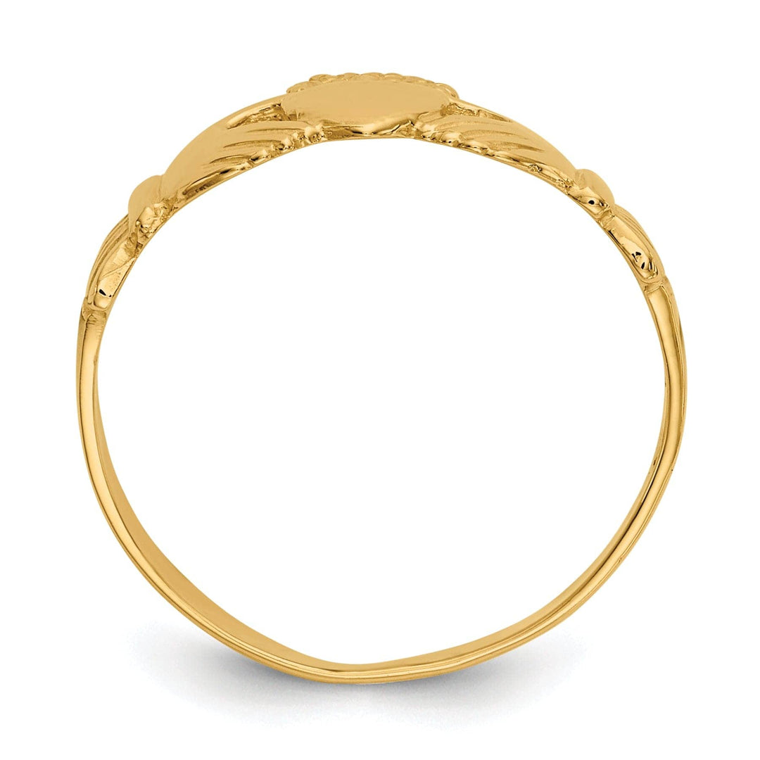 Lovely Rita's Ring 14kt Yellow Gold polished ladies claddagh ring