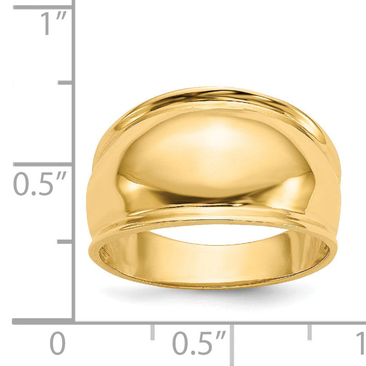 Lovely Rita's Ring 14kt yellow gold ridge edged dome ring