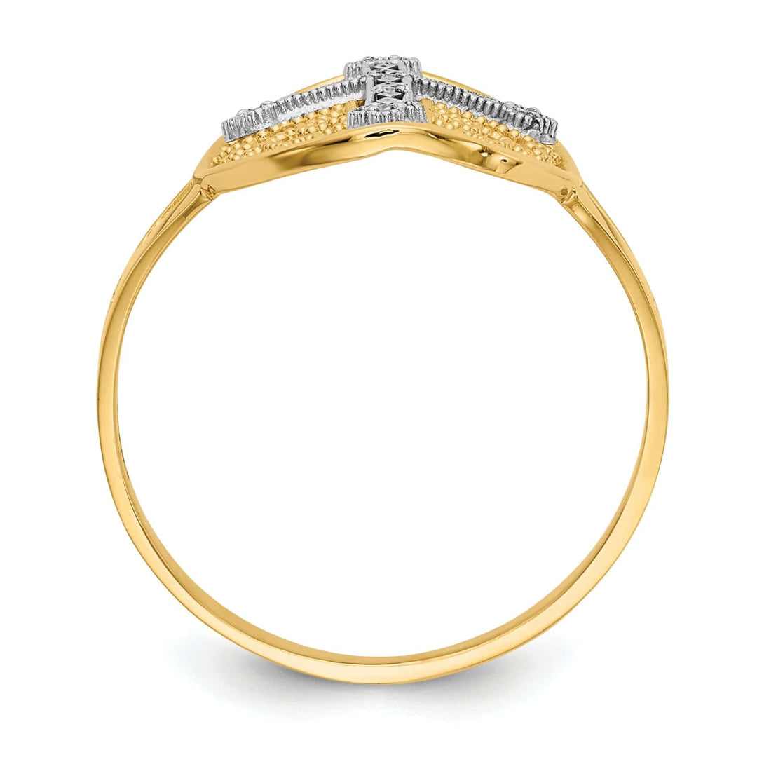 Lovely Rita's Ring 14kt yellow white gold filigree cross ring