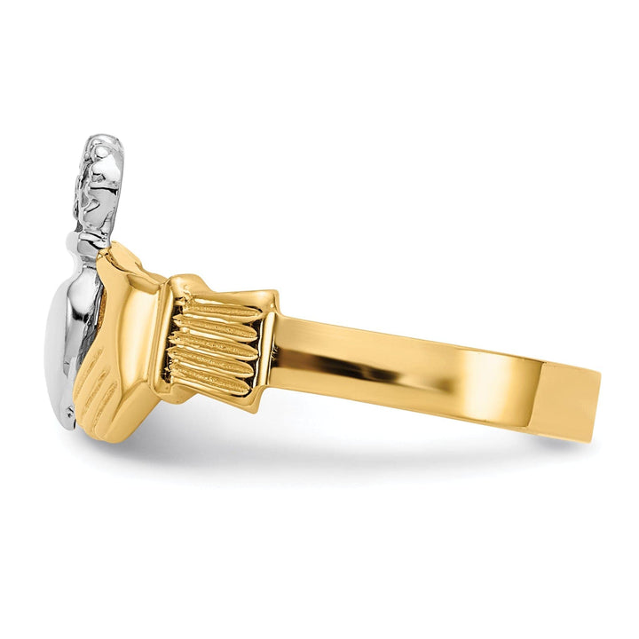 Lovely Rita's Ring Claddagh ladies ring 14kt two tone gold ring