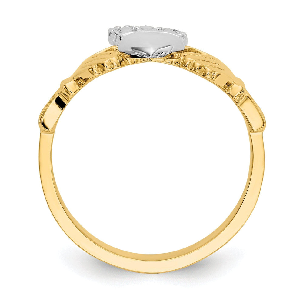 Lovely Rita's Ring Claddagh ladies ring 14kt two tone gold ring