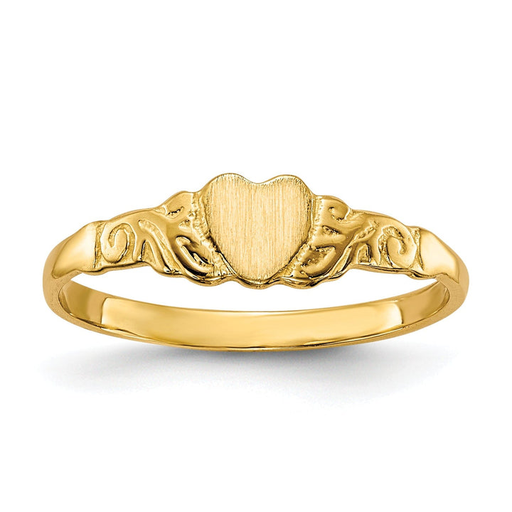 Lovely Rita's Ring Custom Sizing Non Refundable Size 2.5 Final Sale / No Engraving Needed 14k Yellow Gold Heart Children's Ring