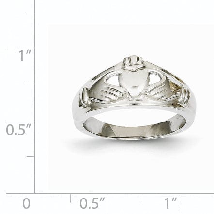 Lovely Rita's Ring ladies 14kt white gold claddagh ring