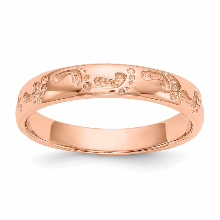 Lovely Rita's Ring Ladies Stock Size 6 Ring Are Refundable 14k Rose Gold Timeless Creations Footprints Ring
