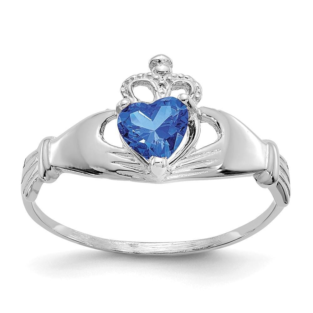 Lovely Rita's Ring Ladies Stock Size 6 Ring Are Refundable 14k White Gold Birthstone Claddagh Heart Ring