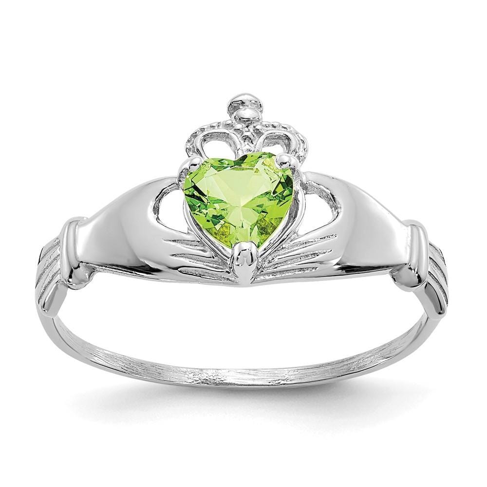 Lovely Rita's Ring Ladies Stock Size 6 Ring Are Refundable 14k White Gold Birthstone Claddagh Heart Ring