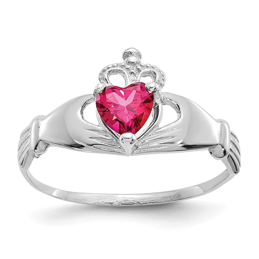 Lovely Rita's Ring Ladies Stock Size 6 Ring Are Refundable 14k White Gold Birthstone Claddagh Heart Ring