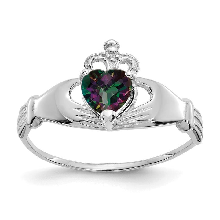 Lovely Rita's Ring Ladies Stock Size 6 Ring Are Refundable 14k White Gold Birthstone Claddagh Heart Ring