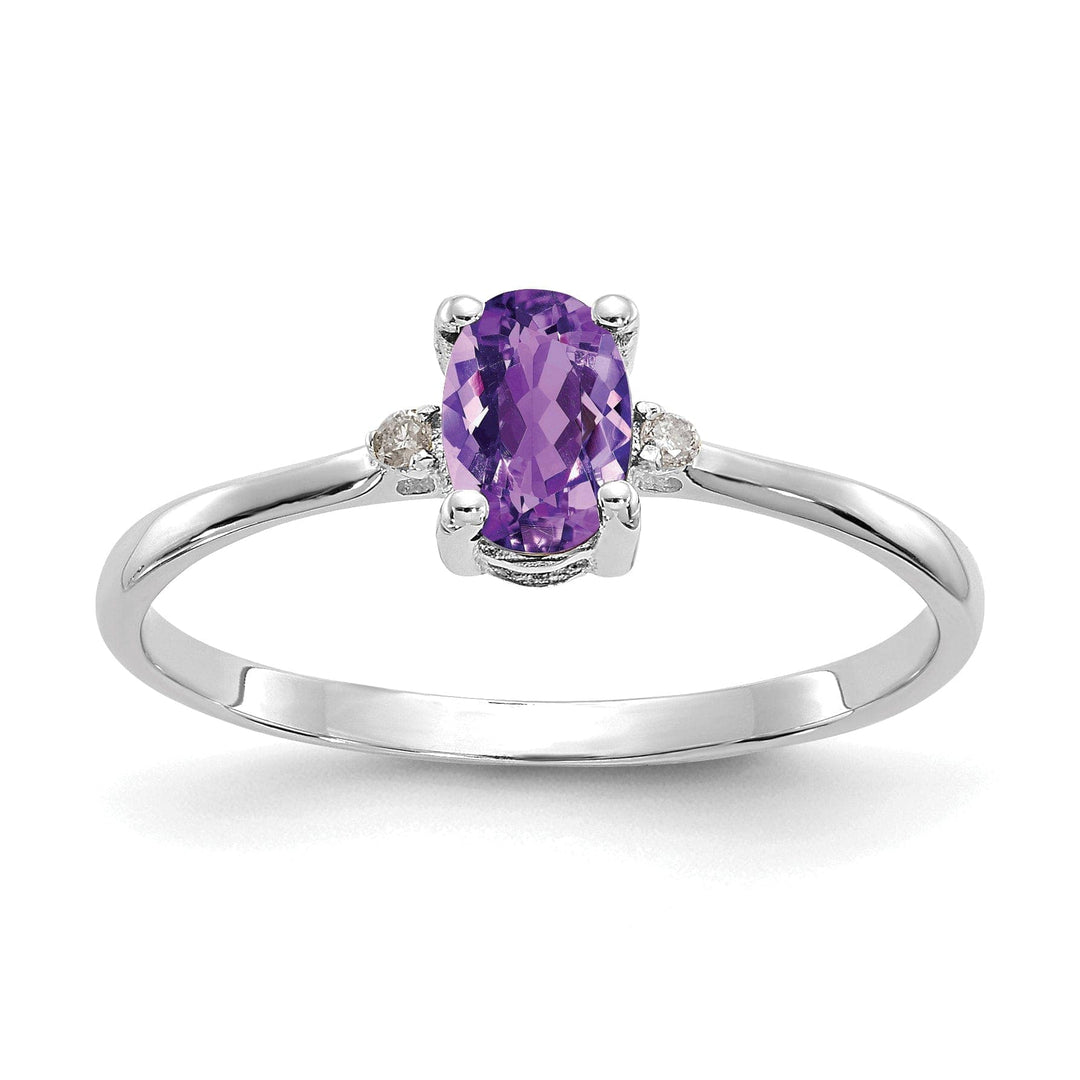 Lovely Rita's Ring Ladies Stock Size 6 Ring Are Refundable 14k White Gold Diamond Amethyst Birthstone Ring