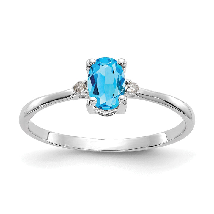 Lovely Rita's Ring Ladies Stock Size 6 Ring Are Refundable 14k White Gold Diamond Blue Topaz Ring