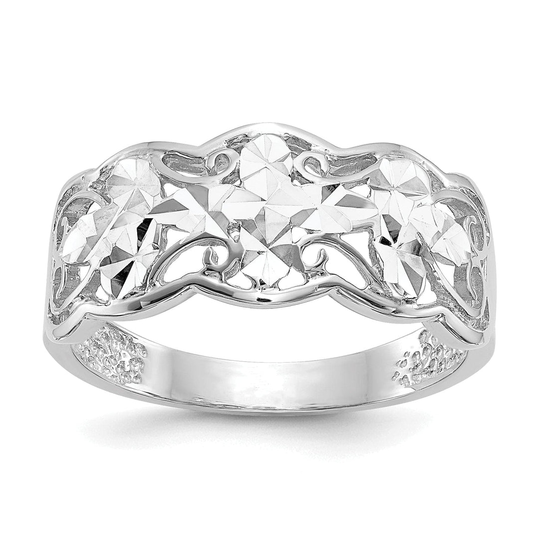 Lovely Rita's Ring Ladies Stock Size 6 Ring Are Refundable 14k White Gold Diamond Cut Wave Ring