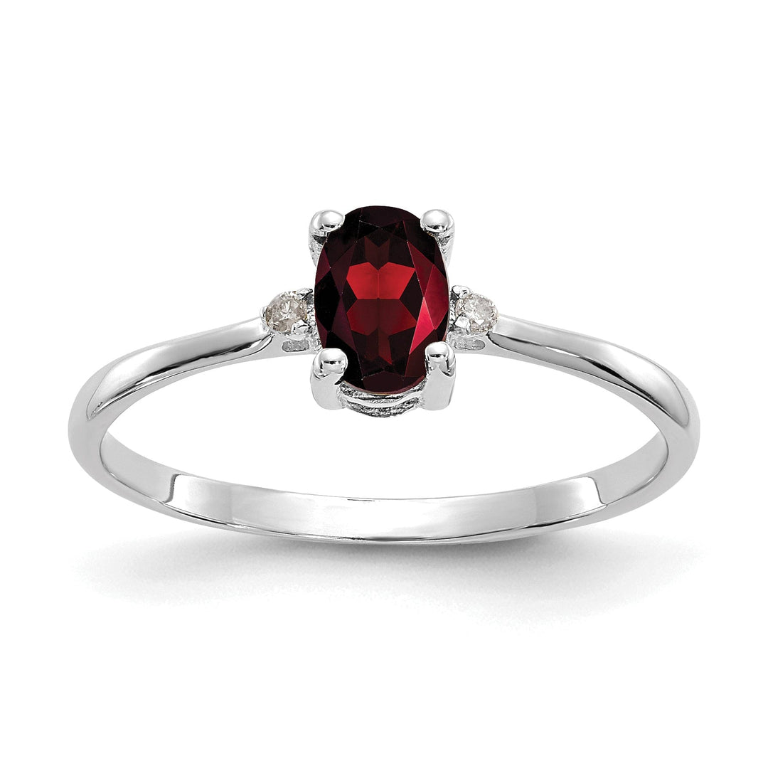 Lovely Rita's Ring Ladies Stock Size 6 Ring Are Refundable 14k White Gold Diamond Garnet Birthstone Ring