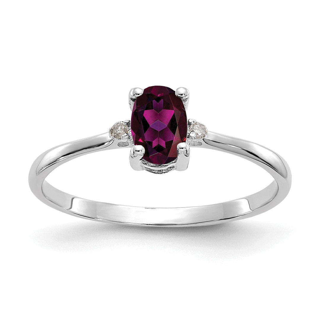 Lovely Rita's Ring Ladies Stock Size 6 Ring Are Refundable 14k White Gold Diamond Garnet Birthstone Ring