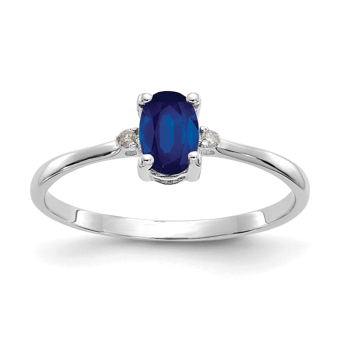 Lovely Rita's Ring Ladies Stock Size 6 Ring Are Refundable 14k White Gold Diamond Sapphire Birthstone Ring