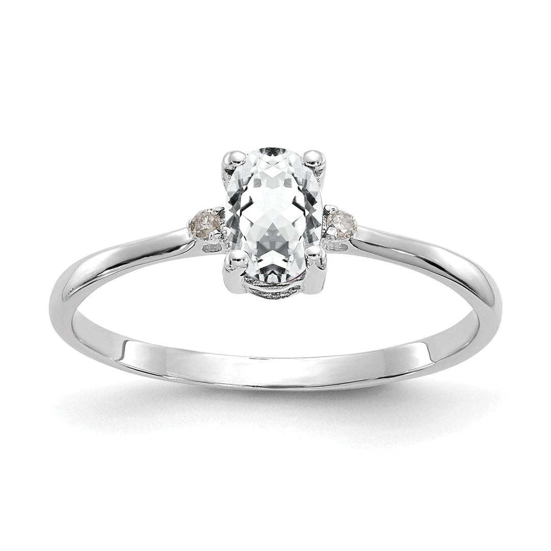 Lovely Rita's Ring Ladies Stock Size 6 Ring Are Refundable 14k White Gold Diamond White Topaz Ring