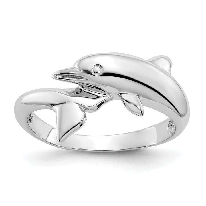 Lovely Rita's Ring Ladies Stock Size 6 Ring Are Refundable 14k White Gold Dolphin Ring