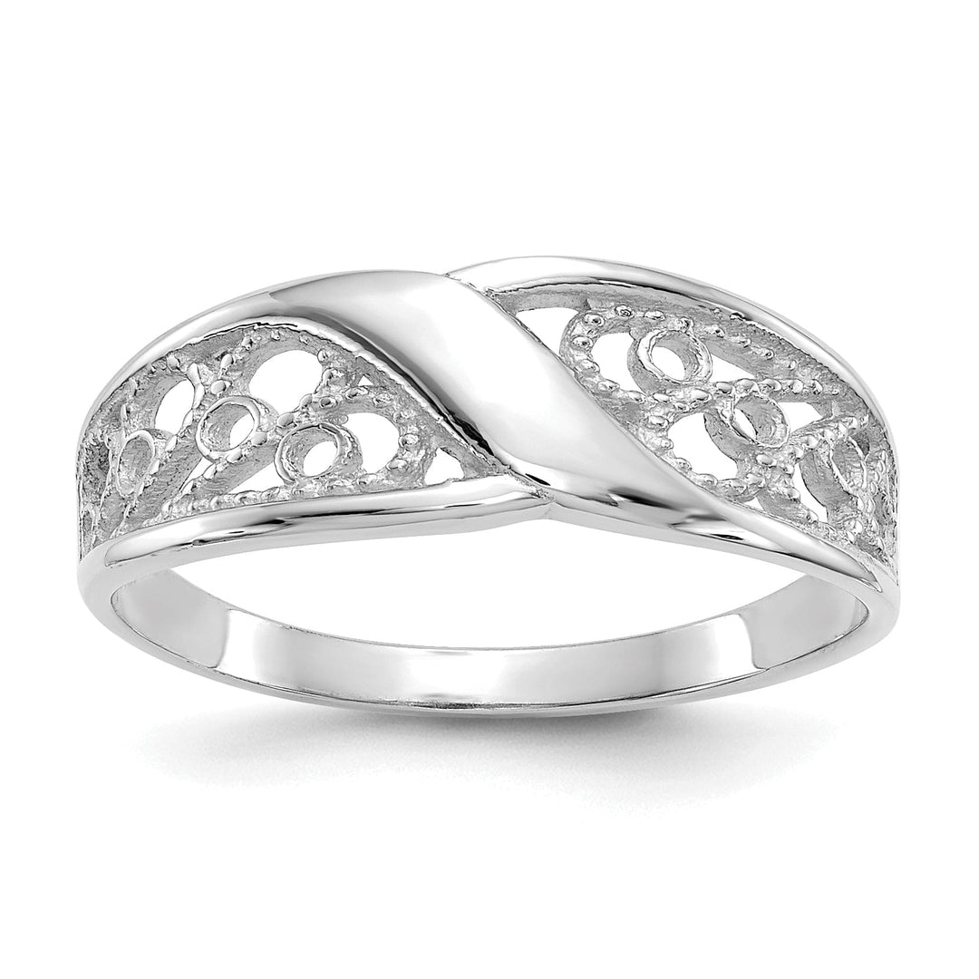 Lovely Rita's Ring Ladies Stock Size 6 Ring Are Refundable 14k White Gold Filigree Ring