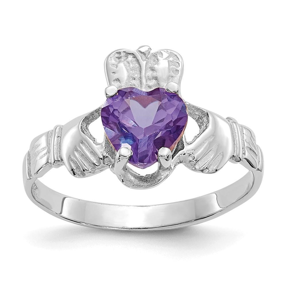 Lovely Rita's Ring Ladies Stock Size 6 Ring Are Refundable 14k White Gold June Birthstone Claddagh Ring