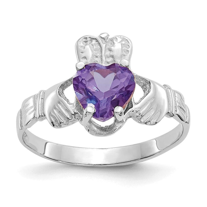 Lovely Rita's Ring Ladies Stock Size 6 Ring Are Refundable 14k White Gold June Birthstone Claddagh Ring