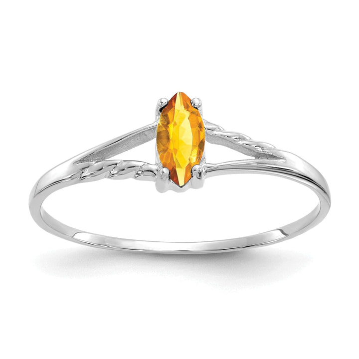Lovely Rita's Ring Ladies Stock Size 6 Ring Are Refundable 14k White Gold Polished Citrine Birthstone Ring