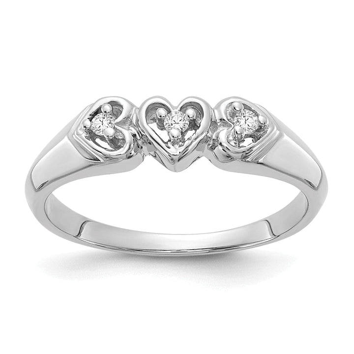 Lovely Rita's Ring Ladies Stock Size 6 Ring Are Refundable 14k White Gold Polished Diamond Heart Ring