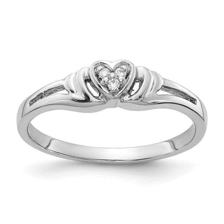 Lovely Rita's Ring Ladies Stock Size 6 Ring Are Refundable 14k White Gold Polished Diamond Heart Ring