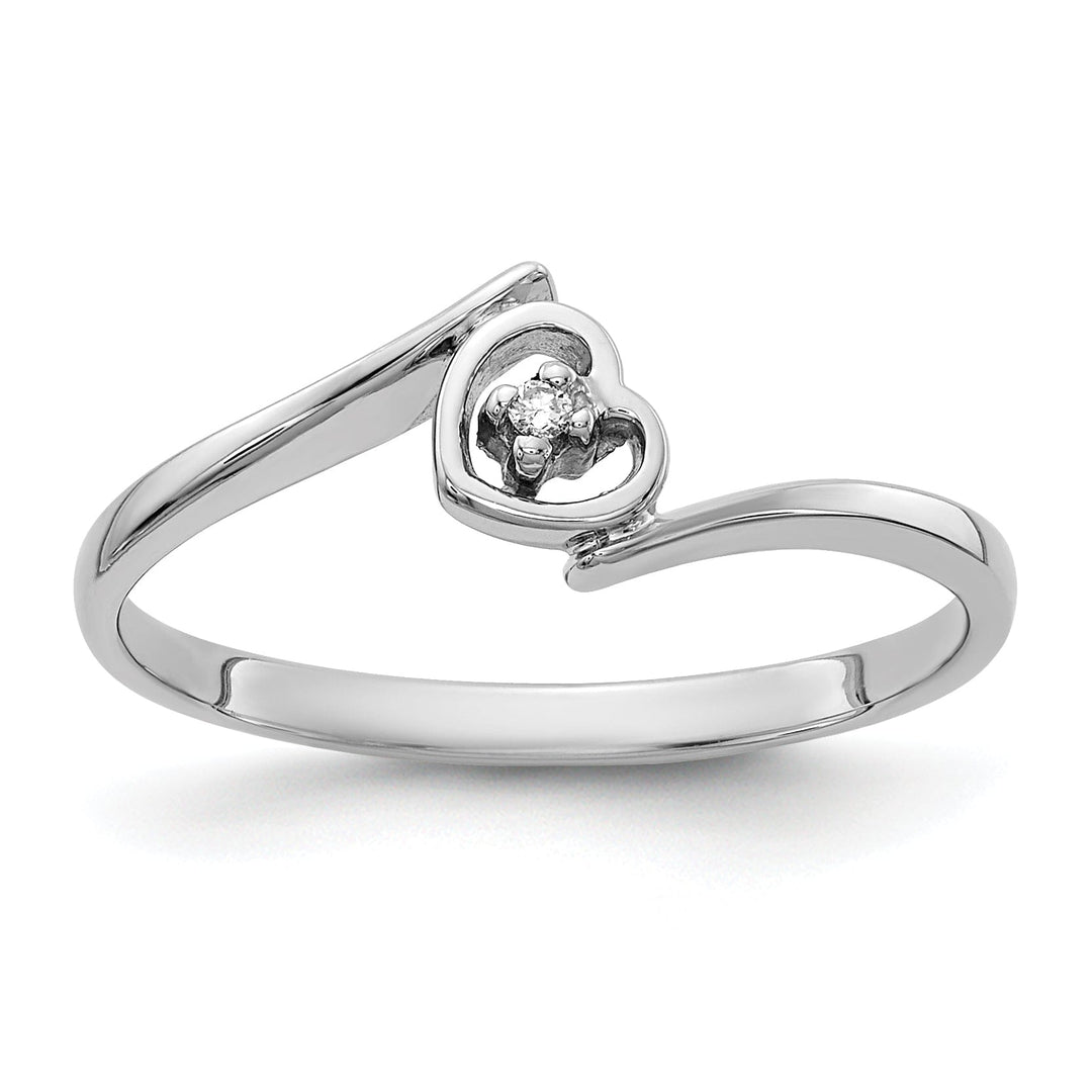 Lovely Rita's Ring Ladies Stock Size 6 Ring Are Refundable 14k White Gold Polished Diamond Heart Ring