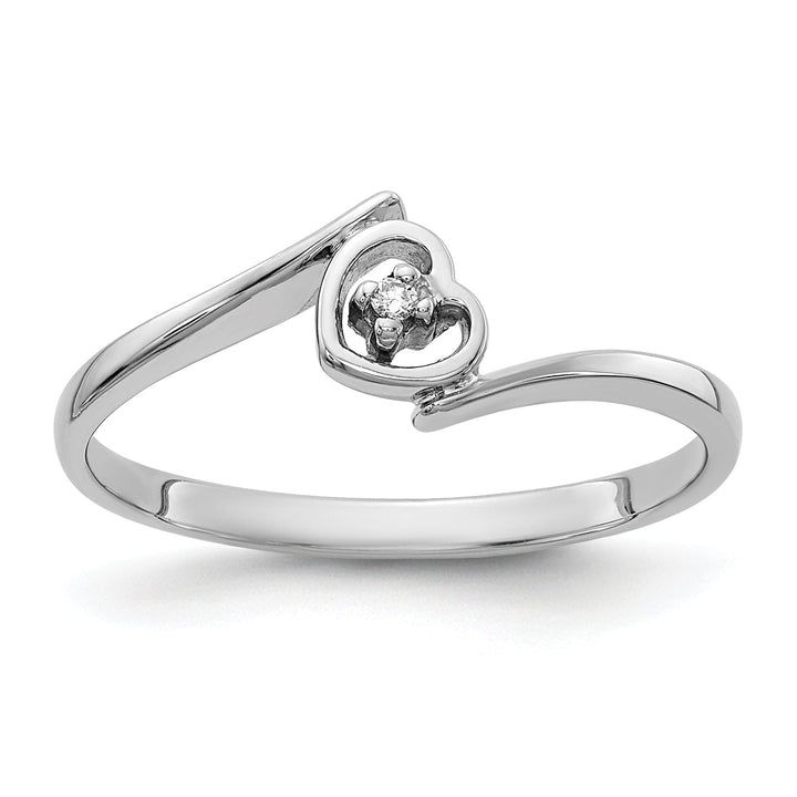 Lovely Rita's Ring Ladies Stock Size 6 Ring Are Refundable 14k White Gold Polished Diamond Heart Ring