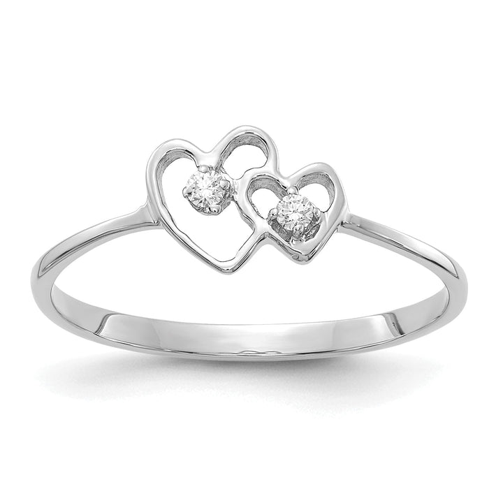 Lovely Rita's Ring Ladies Stock Size 6 Ring Are Refundable 14k White Gold Polished Diamond Heart Ring