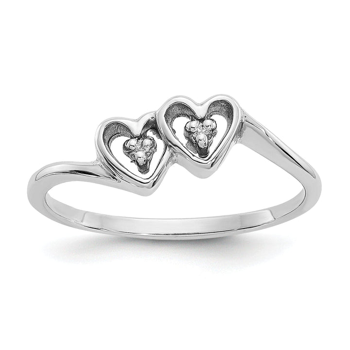 Lovely Rita's Ring Ladies Stock Size 6 Ring Are Refundable 14k White Gold Polished Diamond Heart Ring