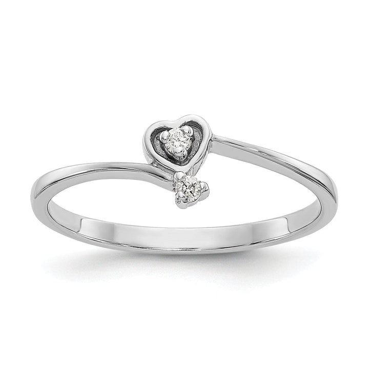 Lovely Rita's Ring Ladies Stock Size 6 Ring Are Refundable 14k White Gold Polished Diamond Heart Ring