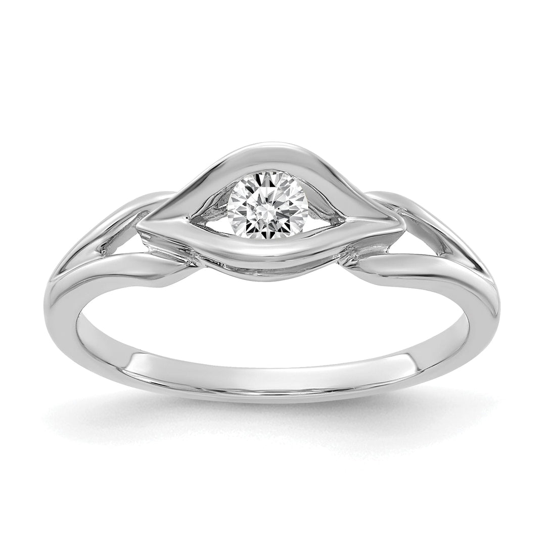 Lovely Rita's Ring Ladies Stock Size 6 Ring Are Refundable 14k White Gold Polished Diamond Ring