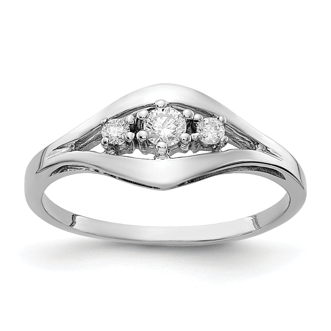 Lovely Rita's Ring Ladies Stock Size 6 Ring Are Refundable 14k White Gold Polished Diamond Ring