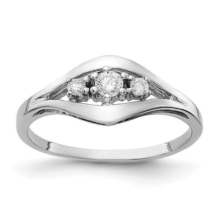 Lovely Rita's Ring Ladies Stock Size 6 Ring Are Refundable 14k White Gold Polished Diamond Ring