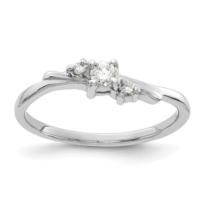 Lovely Rita's Ring Ladies Stock Size 6 Ring Are Refundable 14k White Gold Polished Diamond Ring