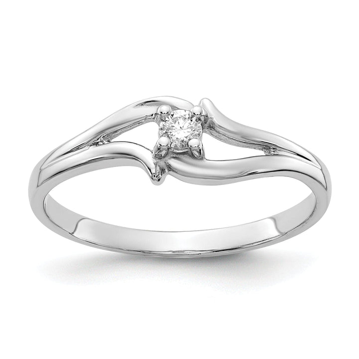 Lovely Rita's Ring Ladies Stock Size 6 Ring Are Refundable 14k White Gold Polished Diamond Ring