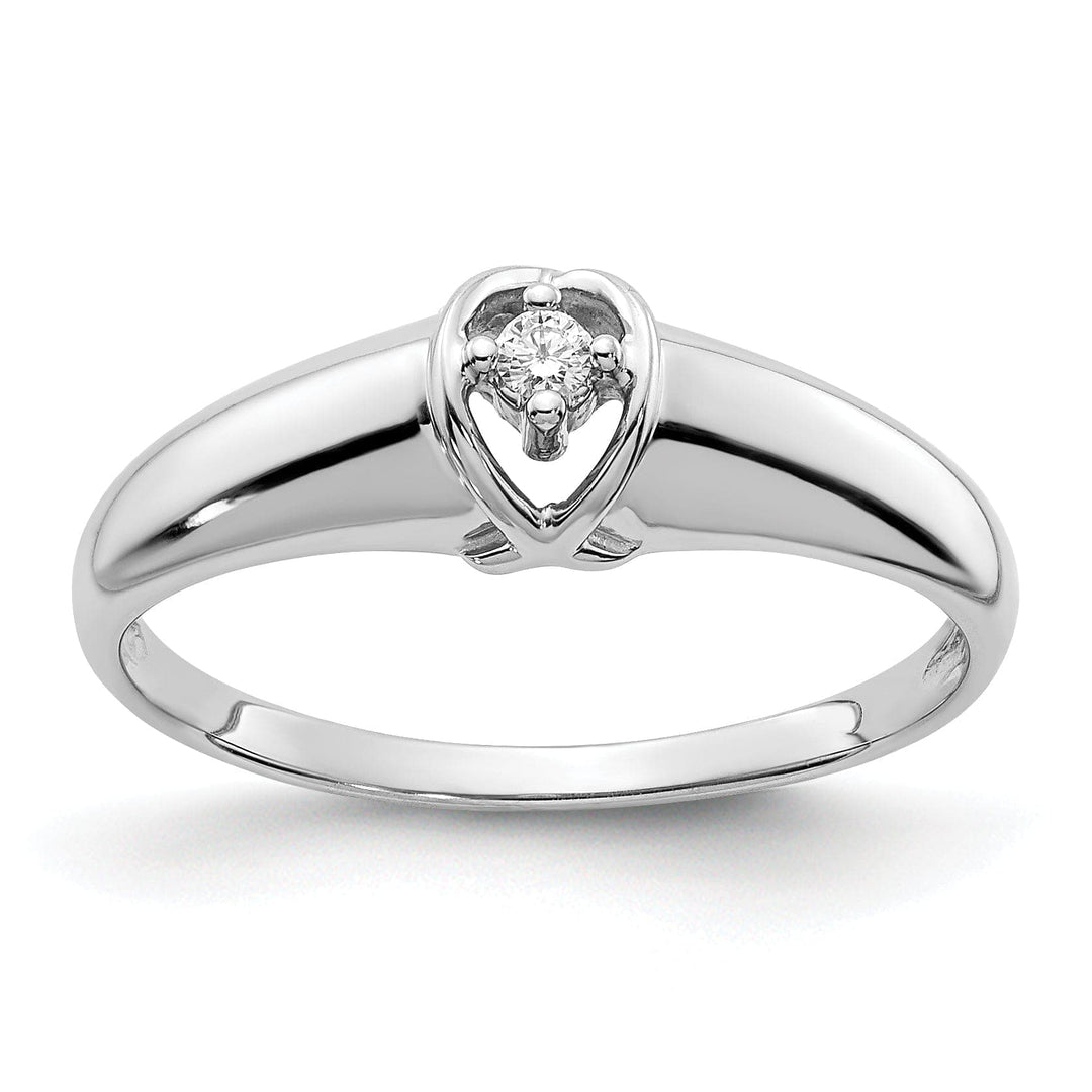 Lovely Rita's Ring Ladies Stock Size 6 Ring Are Refundable 14k White Gold Polished Diamond Ring