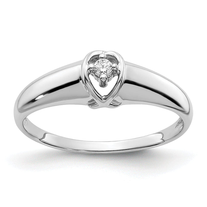 Lovely Rita's Ring Ladies Stock Size 6 Ring Are Refundable 14k White Gold Polished Diamond Ring