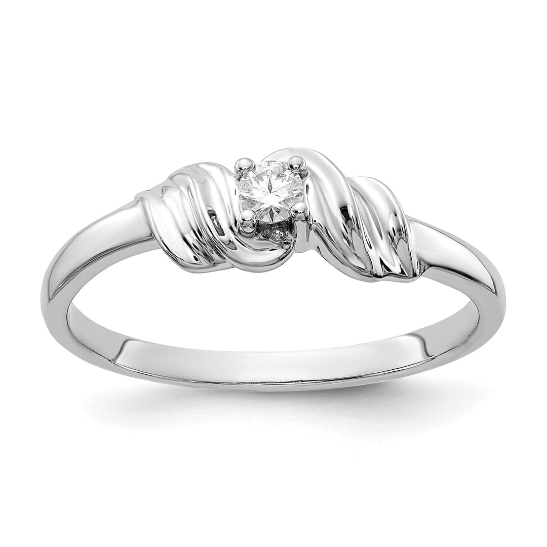 Lovely Rita's Ring Ladies Stock Size 6 Ring Are Refundable 14k White Gold Polished Diamond Ring