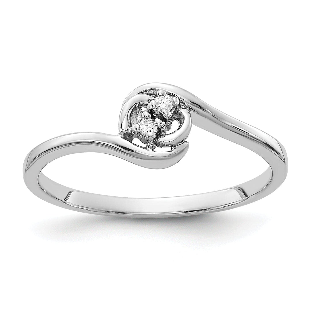 Lovely Rita's Ring Ladies Stock Size 6 Ring Are Refundable 14k White Gold Polished Diamond Ring
