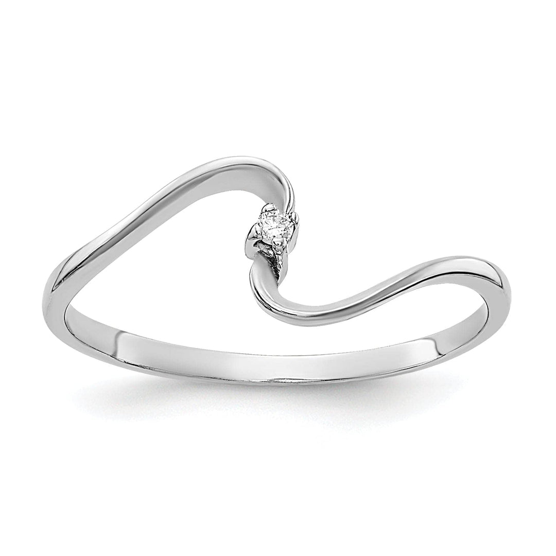 Lovely Rita's Ring Ladies Stock Size 6 Ring Are Refundable 14k White Gold Polished Diamond Ring