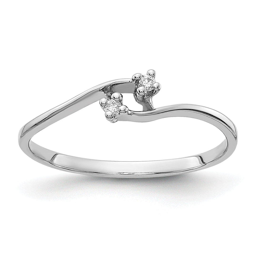 Lovely Rita's Ring Ladies Stock Size 6 Ring Are Refundable 14k White Gold Polished Diamond Ring