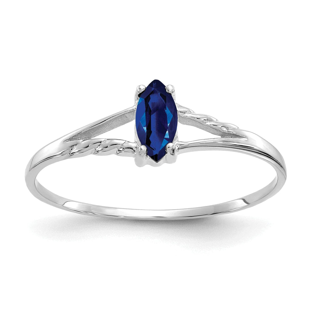 Lovely Rita's Ring Ladies Stock Size 6 Ring Are Refundable 14k White Gold Polished Sapphire Birthstone Ring