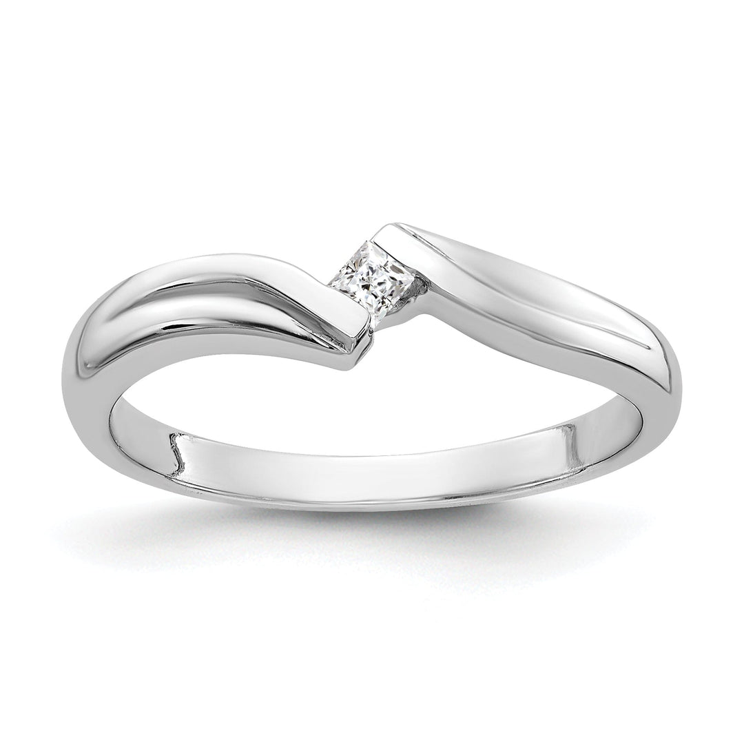 Lovely Rita's Ring Ladies Stock Size 6 Ring Are Refundable 14k White Gold Princess-cut Diamond Ring